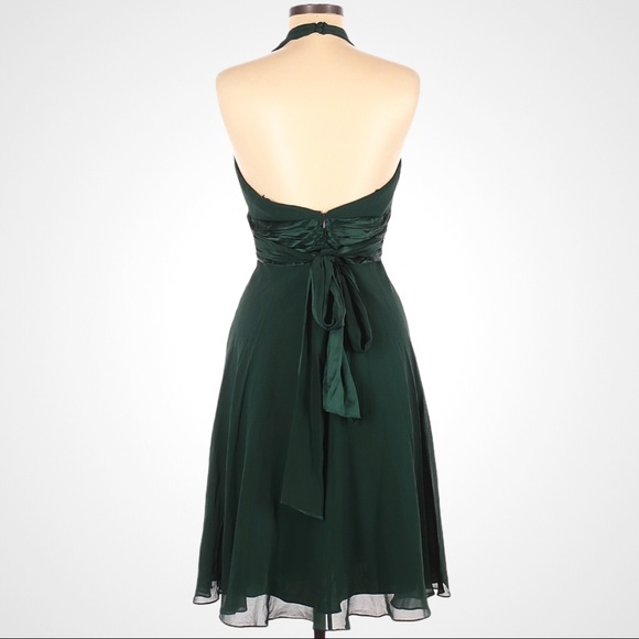 Maggy London Green Silk Halter Dress - Picture 2 of 10